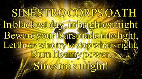 Sinestro Corps Oath by Pattyw99 on DeviantArt