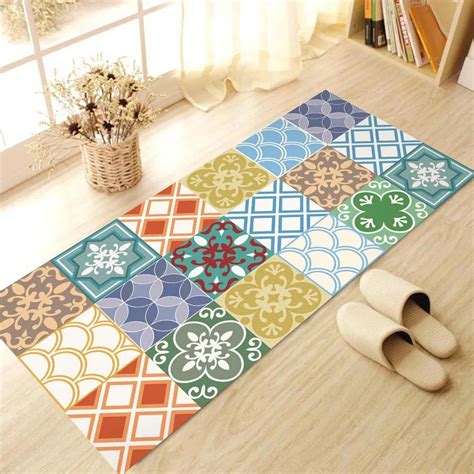 Funlife Moroccan Style Floor Stickers Wall Decal,Anti Slip Waterproof Home Decor,Floor Mat ...