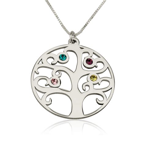 Family Tree Birthstone Necklace