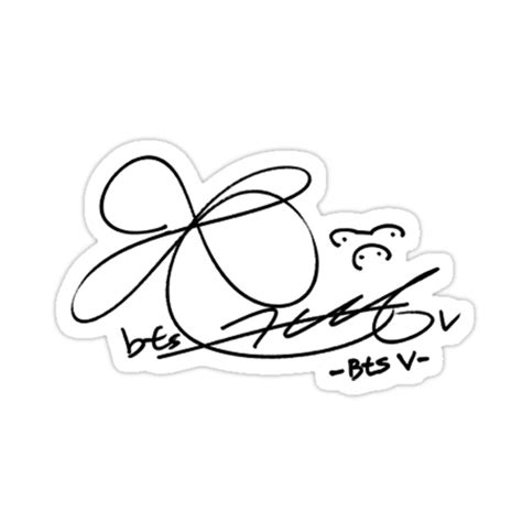 "BTS V Signature" Stickers by musicalsamurai | Redbubble