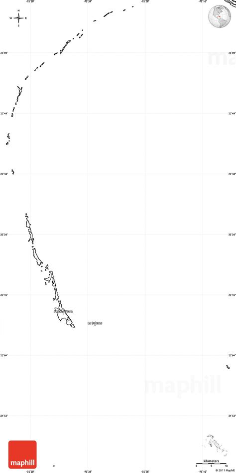 Blank Simple Map of Ragged Island