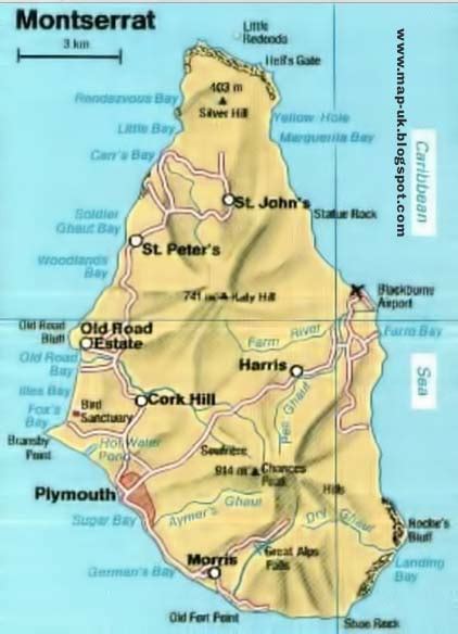 Map of UK: Montserrat Regional Political Map