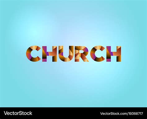 Church concept colorful word art Royalty Free Vector Image