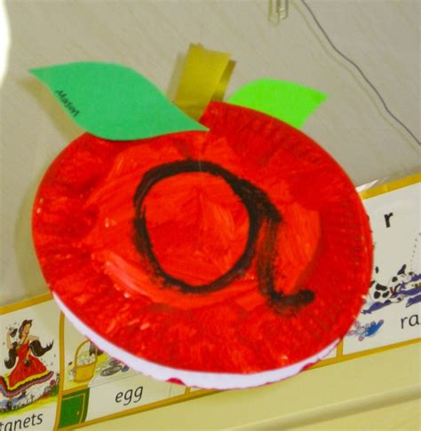 A is for apple. Paint and decorate a paper plate to look like an apple and have children ...