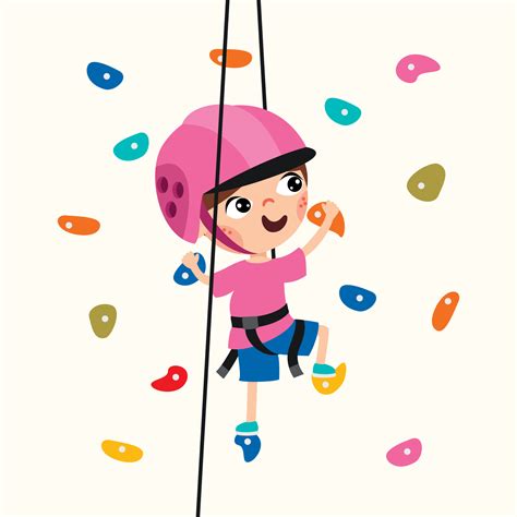 Cartoon Kid Climbing Rock Wall 13474330 Vector Art at Vecteezy