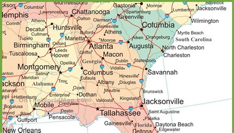 Map Of Florida Georgia Border | Cities And Towns Map