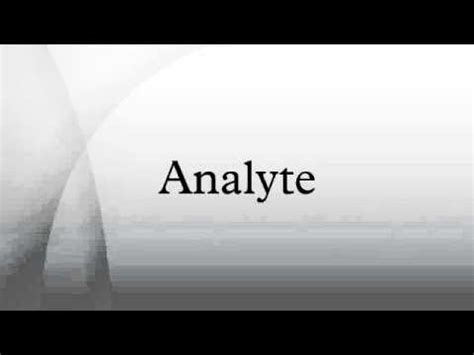 Analyte - YouTube