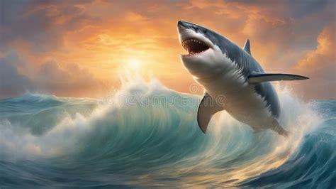 Jumping Out Shark Water Stock Illustrations – 186 Jumping Out Shark ...