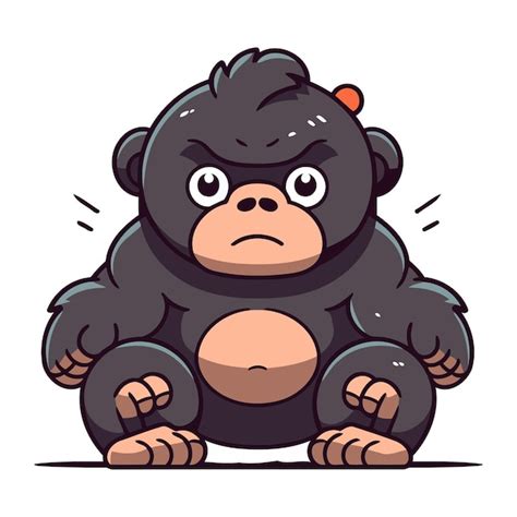 Premium Vector | Sad gorilla cartoon character Vector illustration ...