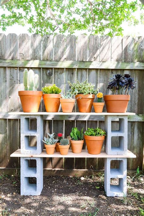 Pin by David Slater on Plant shelves in 2020 (With images) | Plant shelves outdoor, Cinder block ...