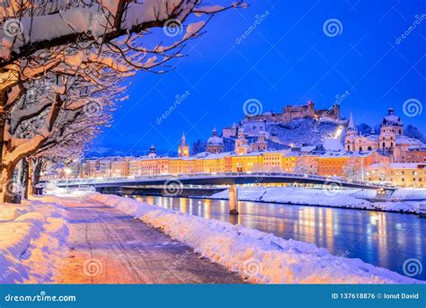 Salzburg, Austria: Winter Viewof the Historic City of Salzburg with ...