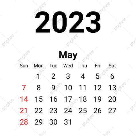 Calendar May 2023 Vector Design Images, May 2023 Minimalist Calendar, May 2023 Minimalist ...