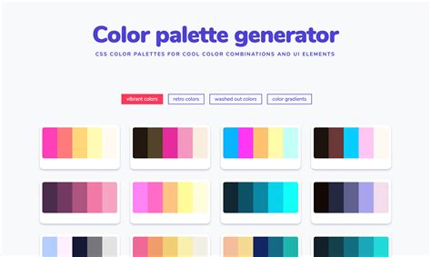 Color Palette Generator - Quick and easy CSS color palettes for inspiration | Product Hunt