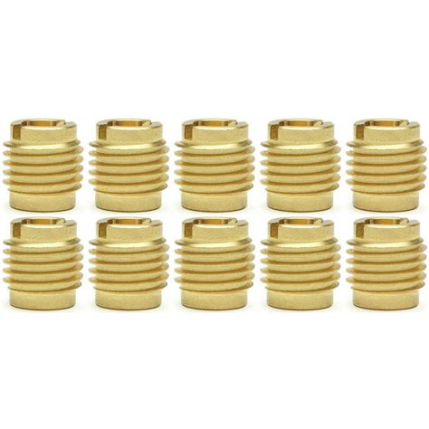 Ten (10) #10-32 Brass Knife Threaded Inserts For Wood | .500" Length ...