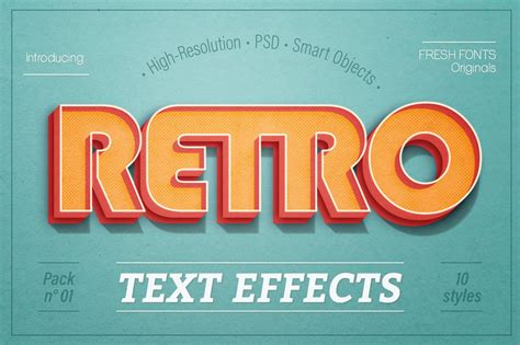 Retro Photoshop Text-Effects Pack 1 - Design Cuts