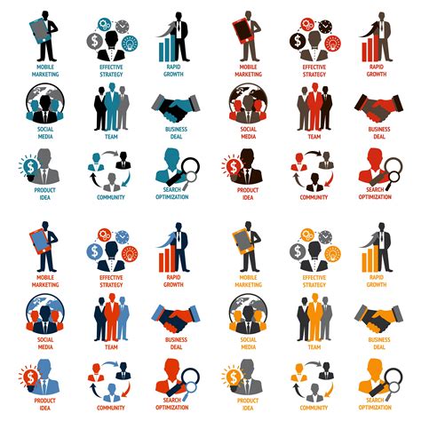 Business and Management Icons 454528 Vector Art at Vecteezy