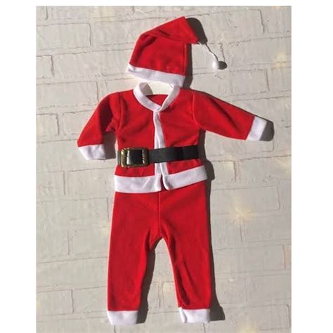 Unisex Çocuk Noel Baba Kostümü 3-6 Yaş