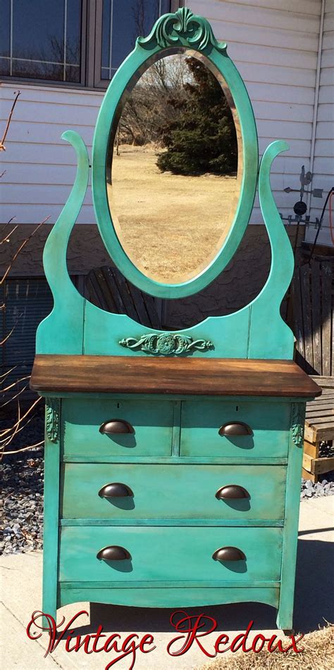 Teal dresser | Furniture inspiration, Teal dresser, Mirror table