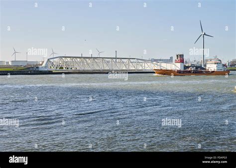 The Maeslantkering, a storm surge barrier, part of the Delta Works ...