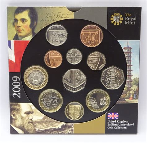 United Kingdom 2009 brilliant uncirculated coin collection, including ...