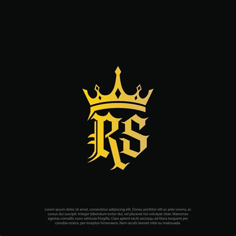 lux feel, luxury, rich and gold initial RS letter with king crown style logo template design ...