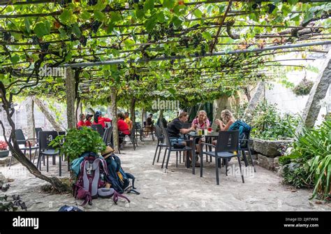 People Having Lunch in A Cafe of the Camino De Santiago Pilgrimage ...