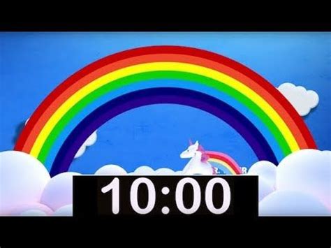 10 Minute Rainbow Timer with Music! Countdown Timer for Kids! | Music ...