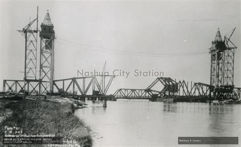 Postcard: General view looking west of the Cape Cod Canal bridge construction | Railroad History