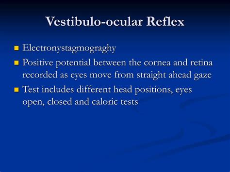 PPT - VESTIBULAR FUNCTION TESTS PowerPoint Presentation - ID:243635