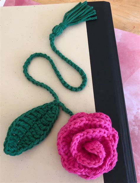 Rose Bookmark, Crochet Rose Bookmark, crochet bookmark, assorted colors ...