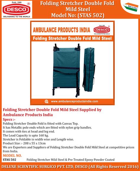 Folding Stretcher Double Fold - Ambulance Products India