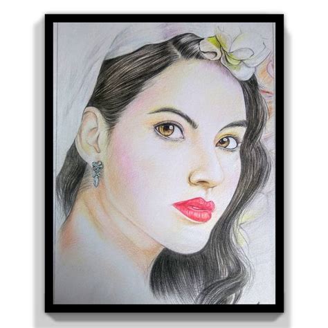 Portrait of Beautiful girl Drawing by Sourav Sharma | Saatchi Art