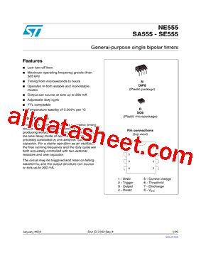 NE555N Datasheet(PDF) - STMicroelectronics