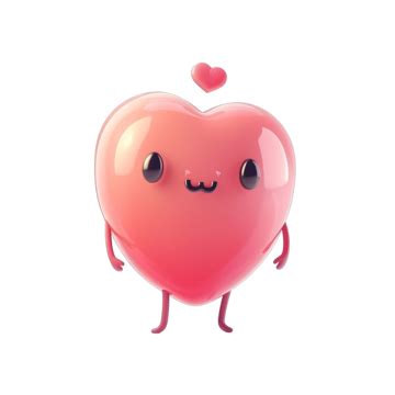 Cute Heart Shape Cartoon Character, Heart, Love, Character PNG Transparent Image and Clipart for ...