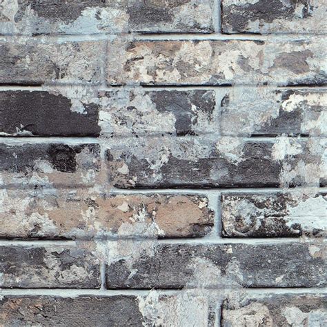 Buy Livelynine 3D Grey Brick Wallpaper Self Adhesive 40CM x 10M Rustic ...