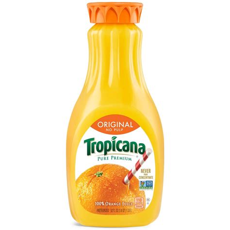 Juice Orange-Tropicana Orange Juice, Original, No Pulp, 52 oz – jugo de ...