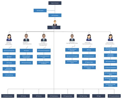 Editable Airline Organizational Structure Chart