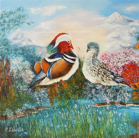 Mandarin Ducks Painting at PaintingValley.com | Explore collection of ...