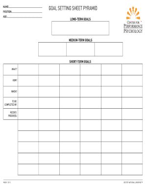 Goal Setting Sheet Pyramid - Fill and Sign Printable Template Online