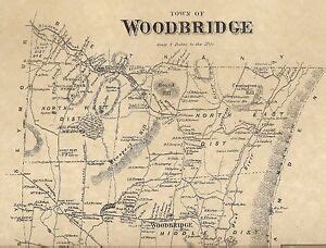 Woodbridge CT 1868 Map with Homeowners Names Shown | eBay