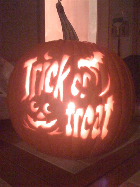 Trick or Treat carved pumpkin | Pumpkin carving, Pumpkin, Carving