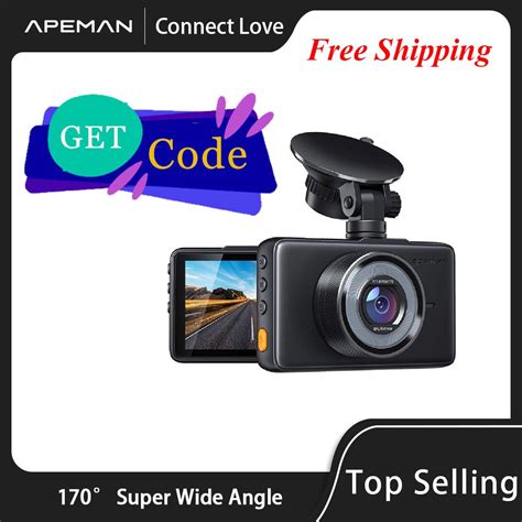 Apeman Dash Cam 1080P FHD DVR Driving Video Recorder. 3 Inch LCD Screen, 170° Wide Angle, G ...