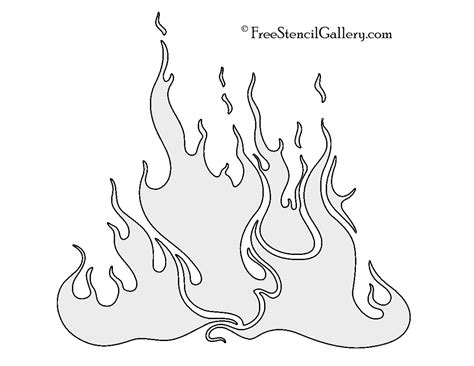 Flames Stencil | Free Stencil Gallery