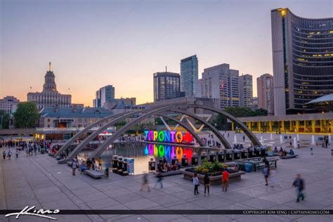 Nathan Phillips Square Toronto Canada Ontario Toronto Sign at Ni | Royal Stock Photo