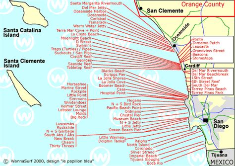 Surf Spots West Coast California | Surf maps, Surf trip, Surfing