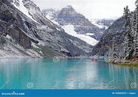 View on the Lake Louise and Rocky Mountains, Canada Stock Photo - Image ...