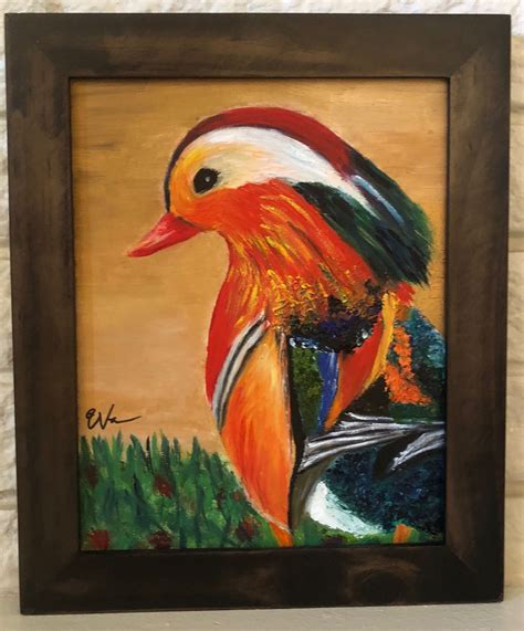 “The Mandarin Duck” Oil on Canvas - 8" x 10” Mandarin Duck, Spring Painting, 8x10, Oil On Canvas ...