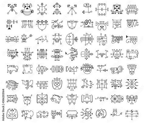 Collection of demon symbols and their sigils Stock Vector | Adobe Stock