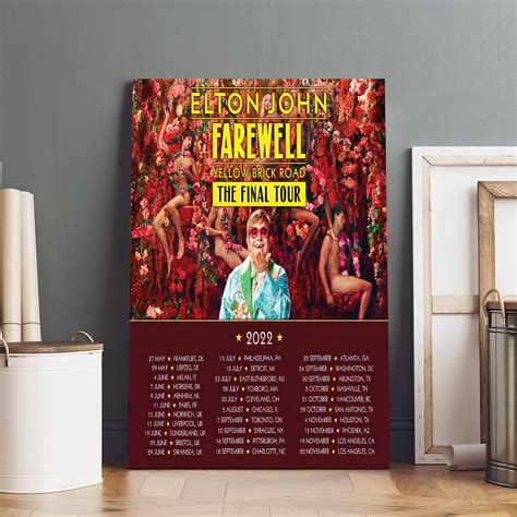 Elton John The Final Tour 2022 Farewell Yellow Brick Road Poster Canvas ...