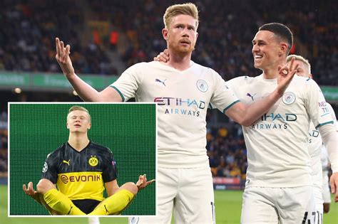 Kevin De Bruyne copies Erling Haaland's 'zen pose' celebration after Man City star scores FOUR ...